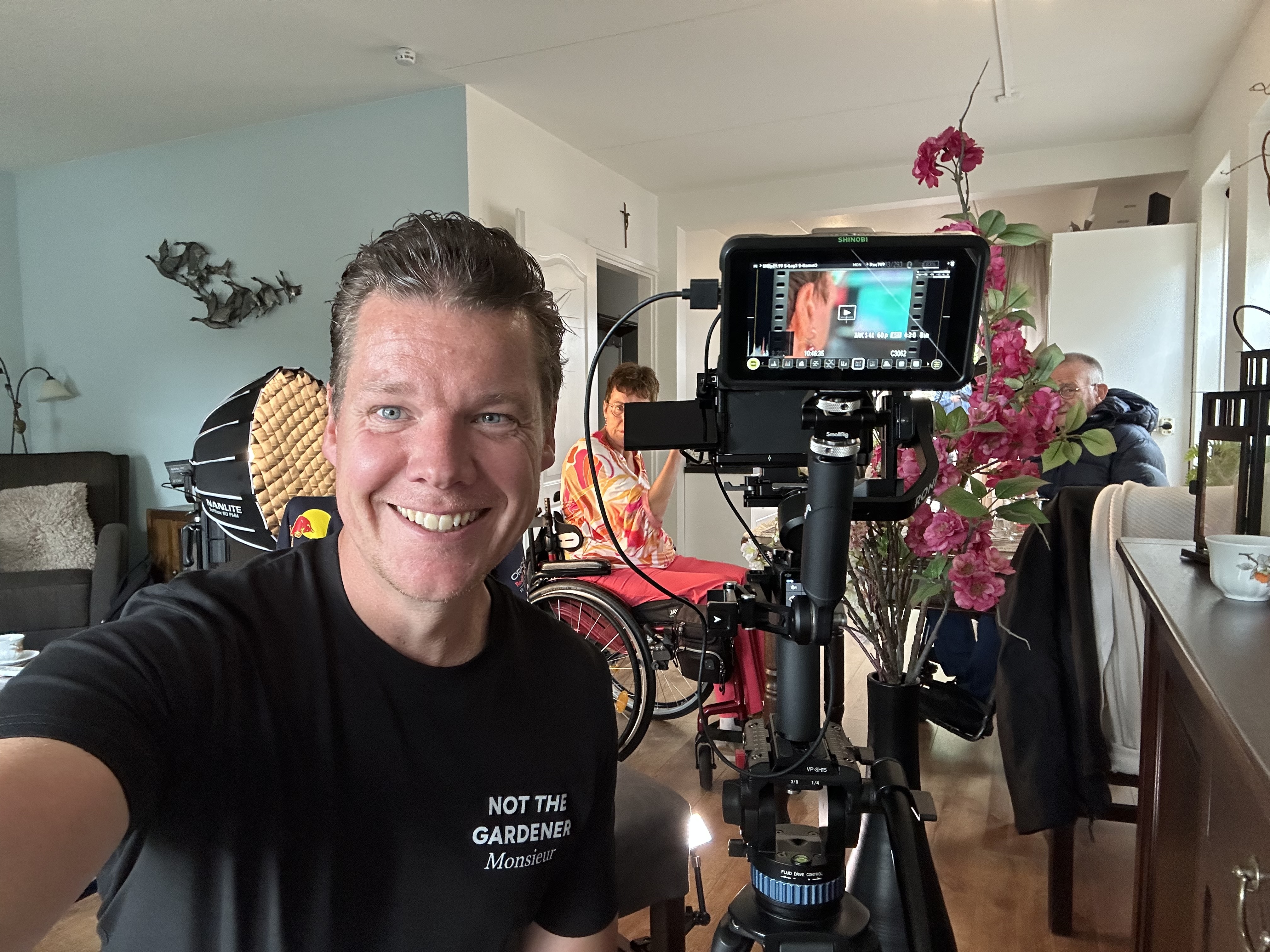 Filmmaker en videograaf Ben Fransen aan het werk. Beschikbaar als Filmmaker Haaksbergen. Behind the scenes bij Ben Fransen